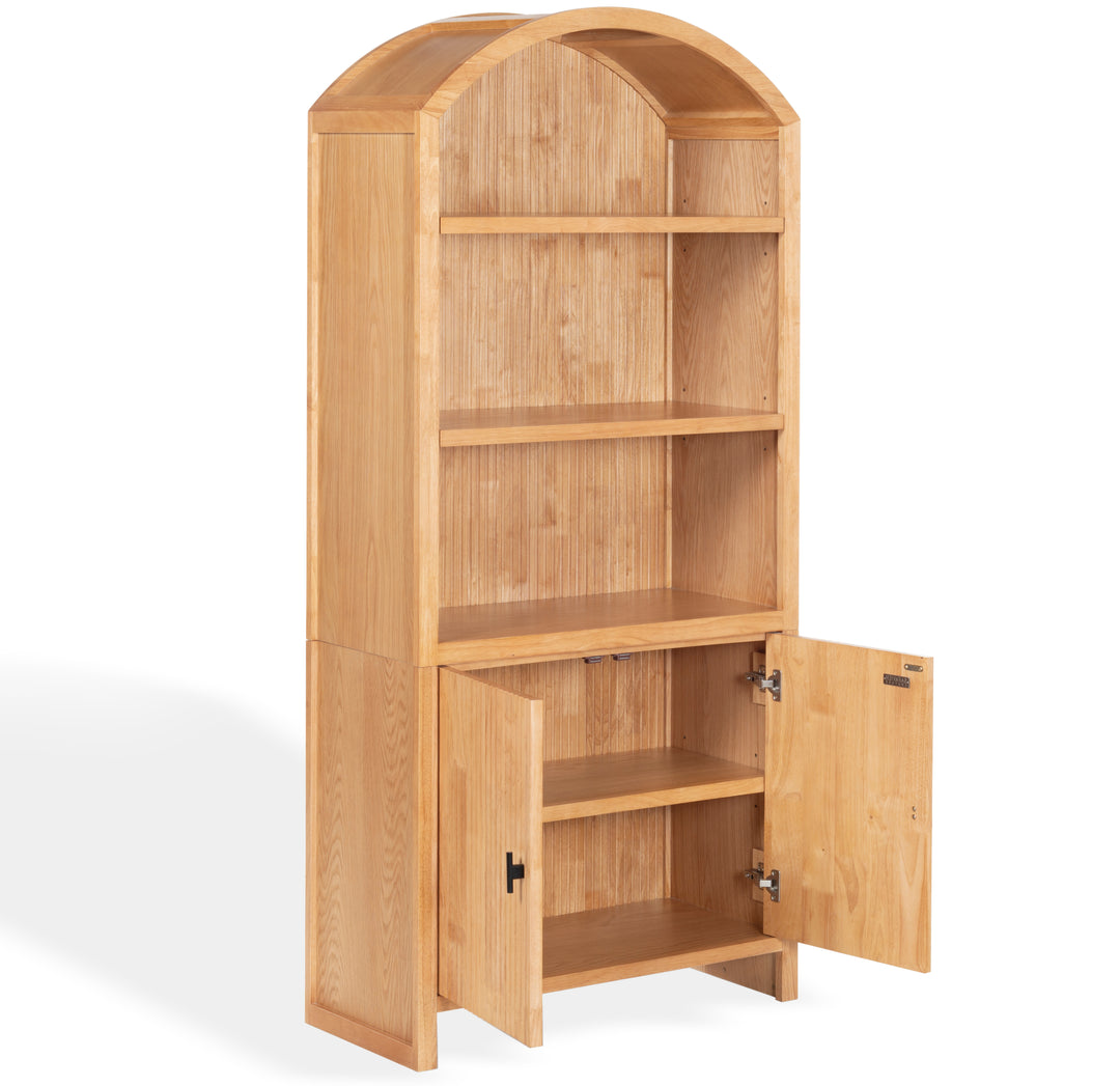 34.1"W x 15"D x 76"H / Natural/Black