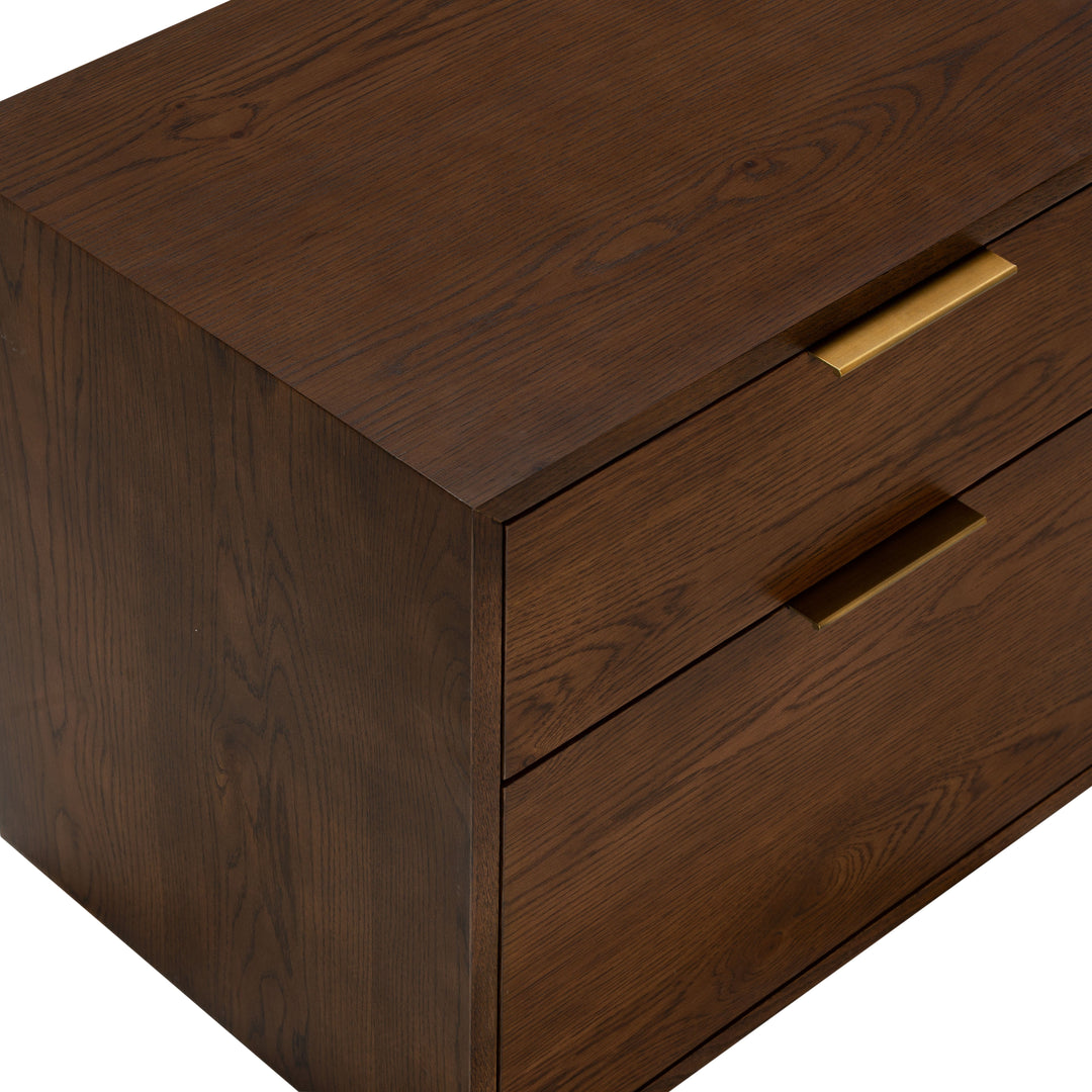 Gabribecca Wood 2 Drawer Nightstand