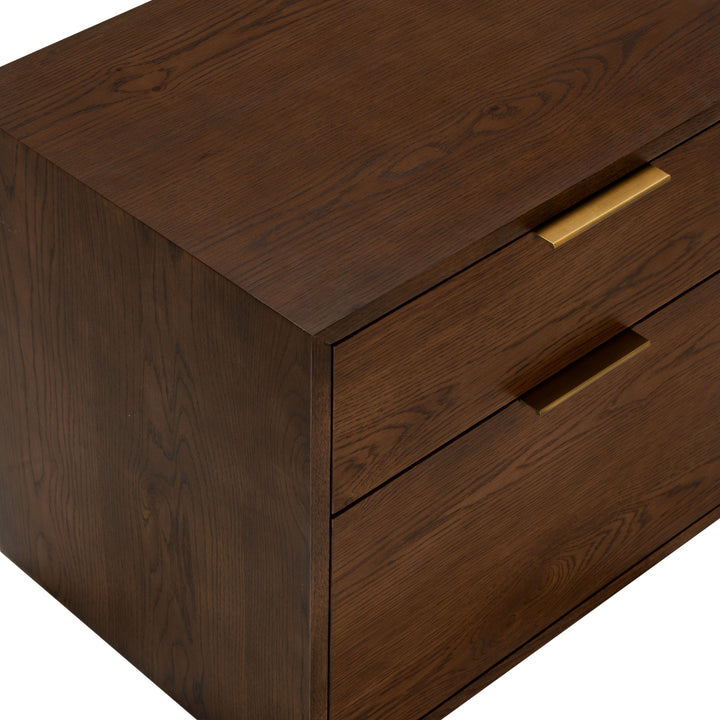 Gabribecca Wood 2 Drawer Nightstand