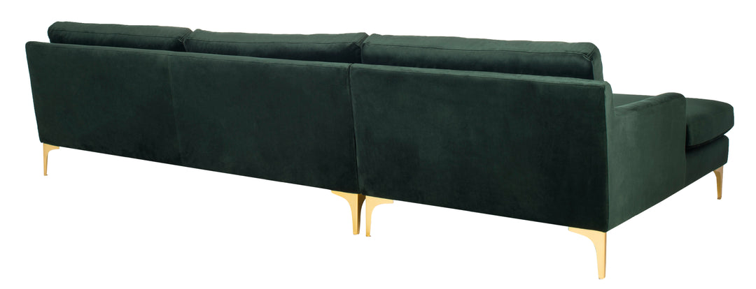 American Home Furniture Safavieh Couture Brayson Chaise Sectional Sofa Right Facing/ Hunter Green