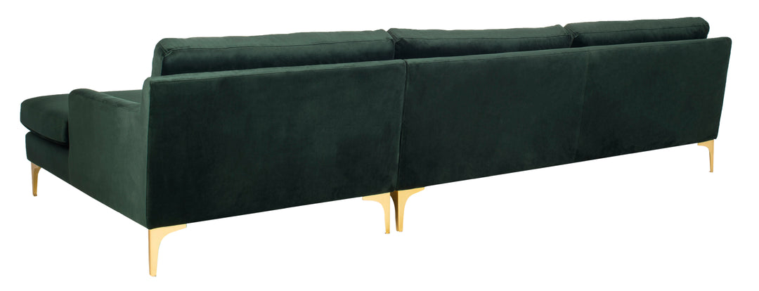 American Home Furniture Safavieh Couture Brayson Chaise Sectional Sofa Right Facing/ Hunter Green