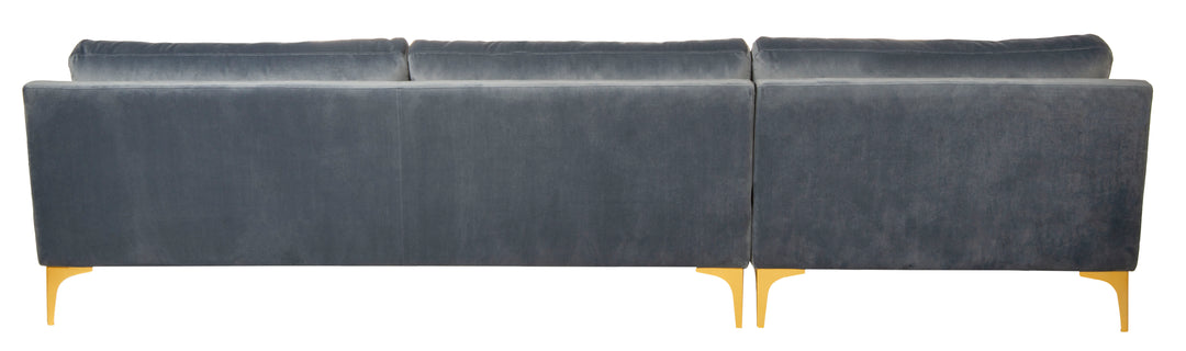 American Home Furniture Safavieh Couture Brayson Chaise Sectional Sofa Right Facing/ Dusty Blue