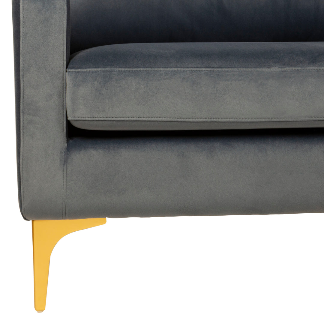 American Home Furniture Safavieh Couture Brayson Chaise Sectional Sofa Right Facing/ Dusty Blue