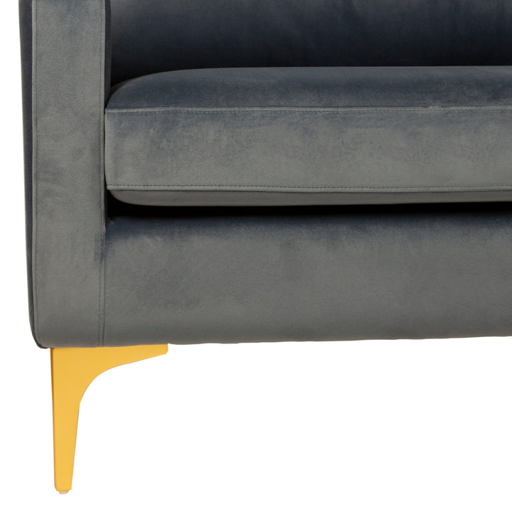 American Home Furniture Safavieh Couture Brayson Chaise Sectional Sofa Right Facing/ Dusty Blue