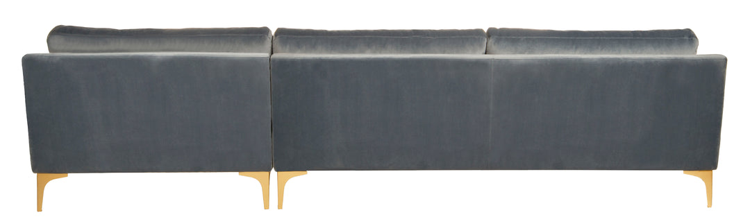 American Home Furniture Safavieh Couture Brayson Chaise Sectional Sofa Right Facing/ Dusty Blue