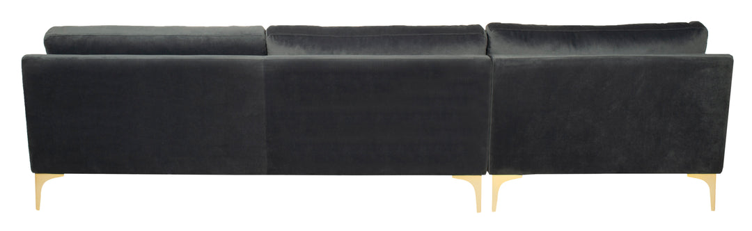 American Home Furniture Safavieh Couture Brayson Chaise Sectional Sofa Right Facing/ Dark Grey