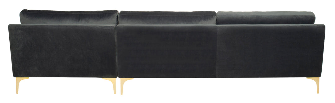 American Home Furniture Safavieh Couture Brayson Chaise Sectional Sofa Right Facing/ Dark Grey