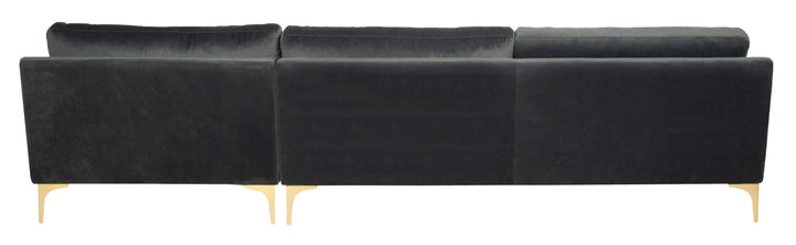 American Home Furniture Safavieh Couture Brayson Chaise Sectional Sofa Right Facing/ Dark Grey