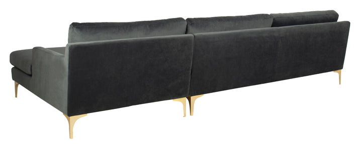 American Home Furniture Safavieh Couture Brayson Chaise Sectional Sofa Right Facing/ Dark Grey