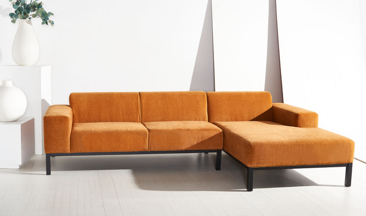 109.5"W x 34/62"D x 28"H / Marigold/Black