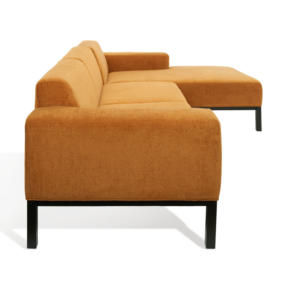 109.5"W x 34/62"D x 28"H / Marigold/Black