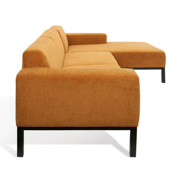 109.5"W x 34/62"D x 28"H / Marigold/Black