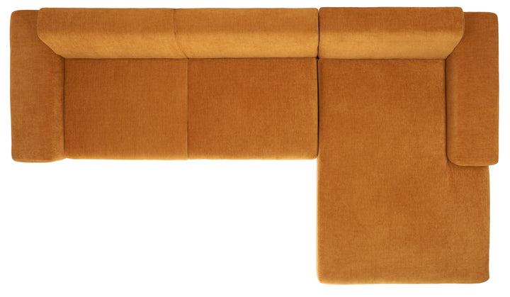 109.5"W x 34/62"D x 28"H / Marigold/Black