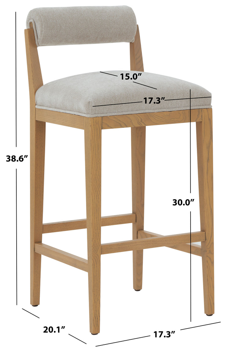 American Home Furniture | Safavieh Couture - Oaklie Rolled Back Barstool