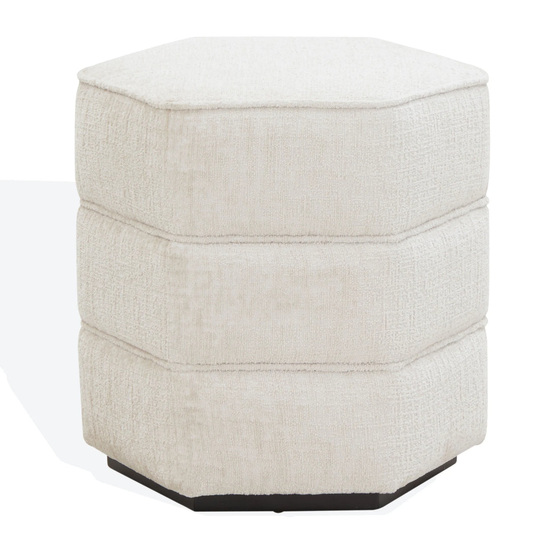 Rosaria Chenille Hexagon Ottoman - AmericanHomeFurniture