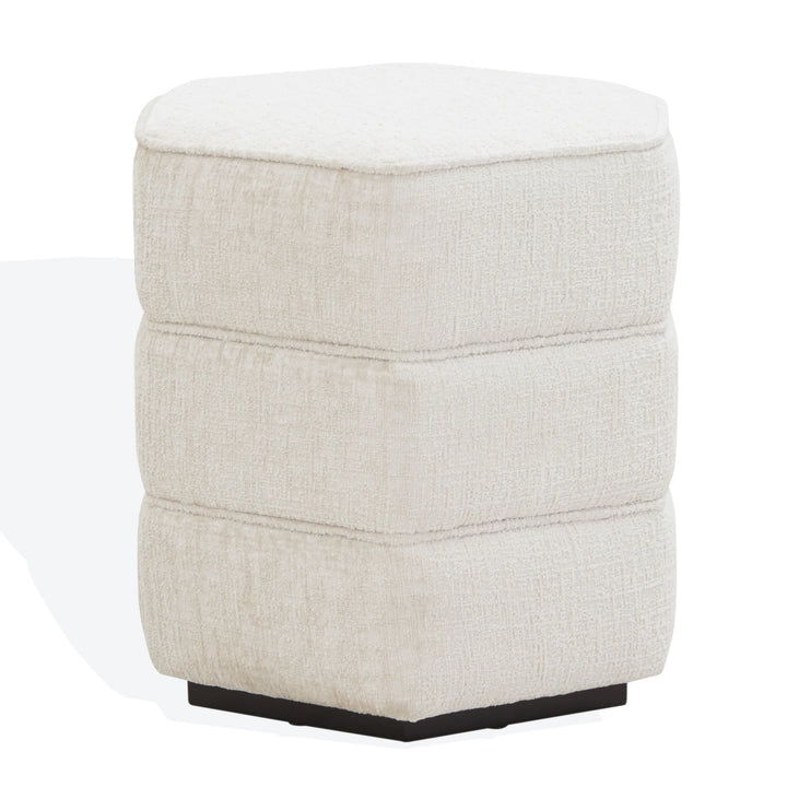 Rosaria Chenille Hexagon Ottoman - AmericanHomeFurniture