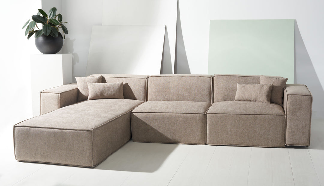 126"W x 75.6"D x 28"H / Light Brown