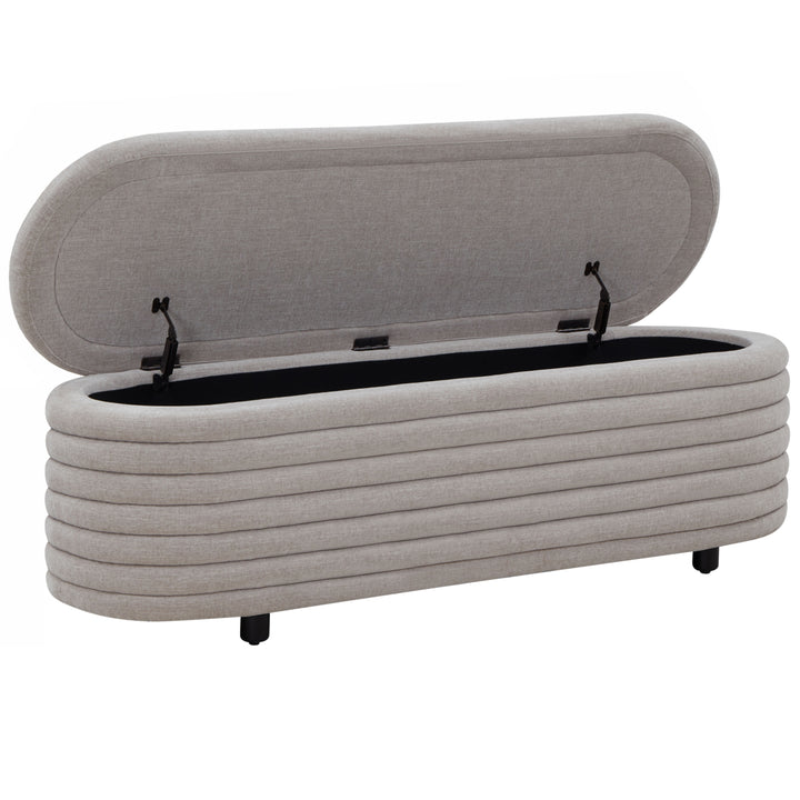 American Home Furniture | Safavieh Couture - JAYMIE LINEN STORAGE BENCH