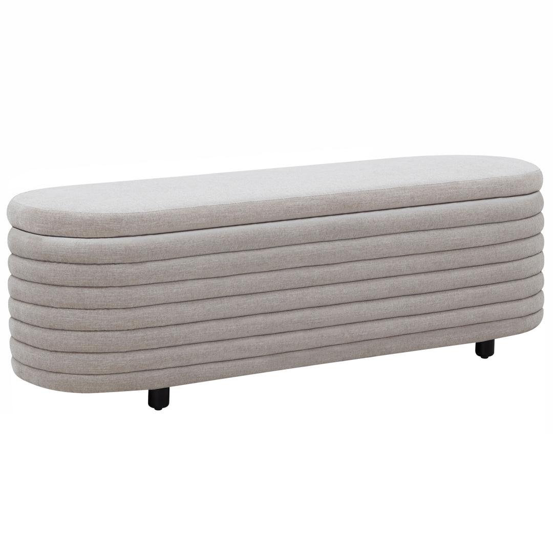 American Home Furniture | Safavieh Couture - JAYMIE LINEN STORAGE BENCH