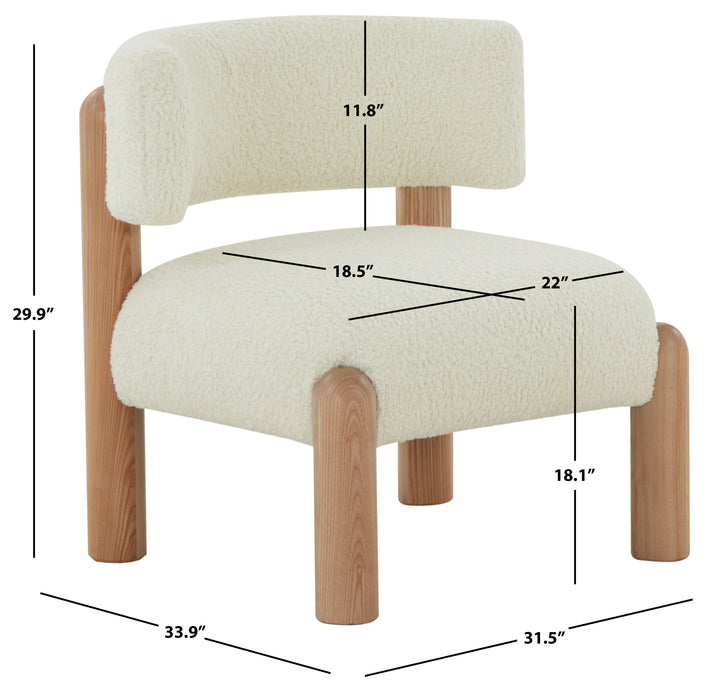 IVORY / NATURAL / 25.8" X 25.8" X 28" / FAUX LAMBS WOOL