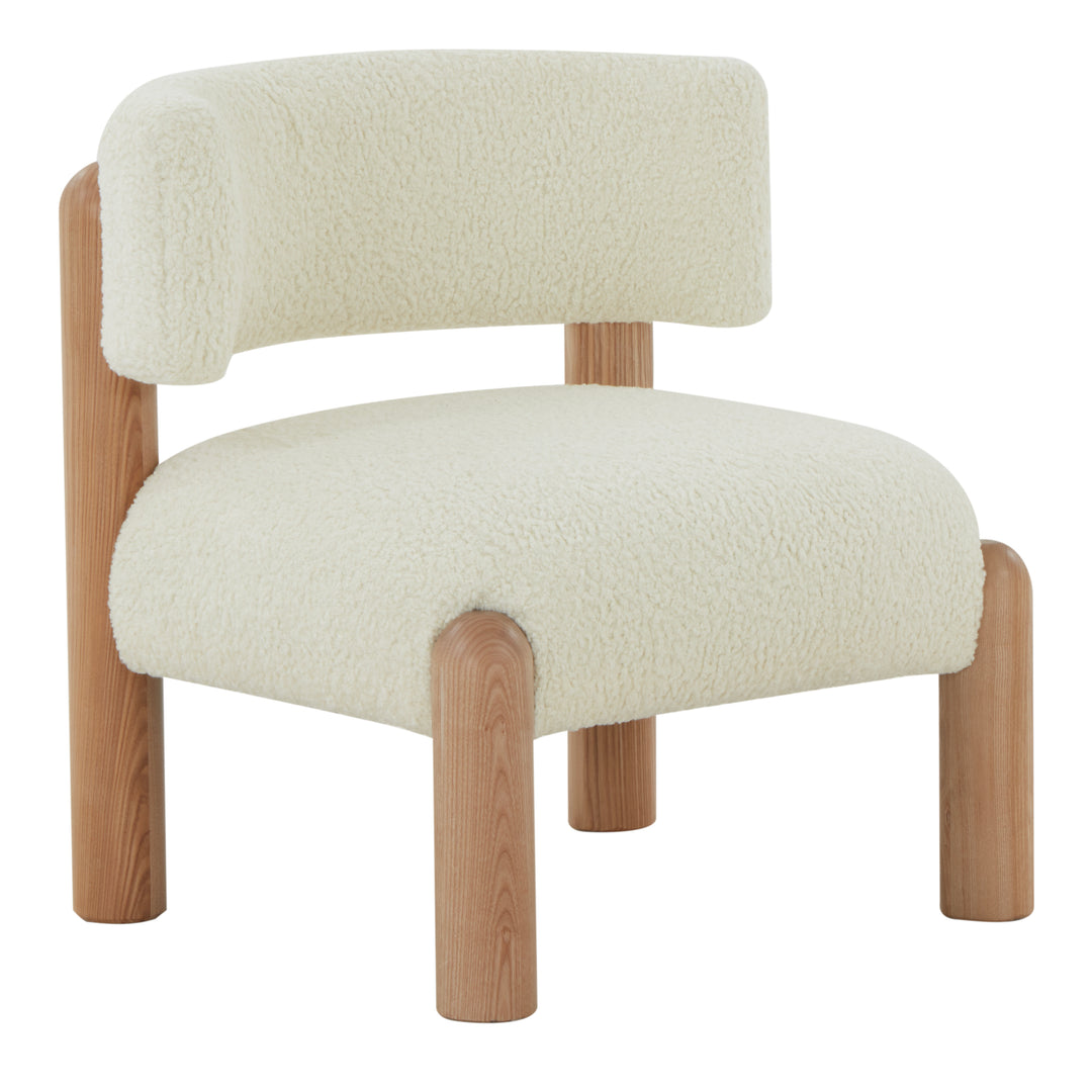 IVORY / NATURAL / 25.8" X 25.8" X 28" / FAUX LAMBS WOOL