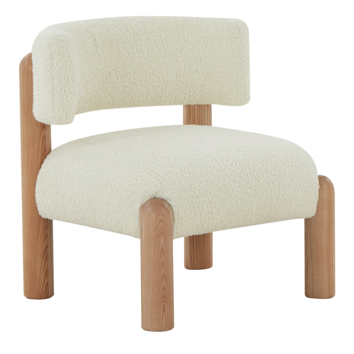 IVORY / NATURAL / 25.8" X 25.8" X 28" / FAUX LAMBS WOOL