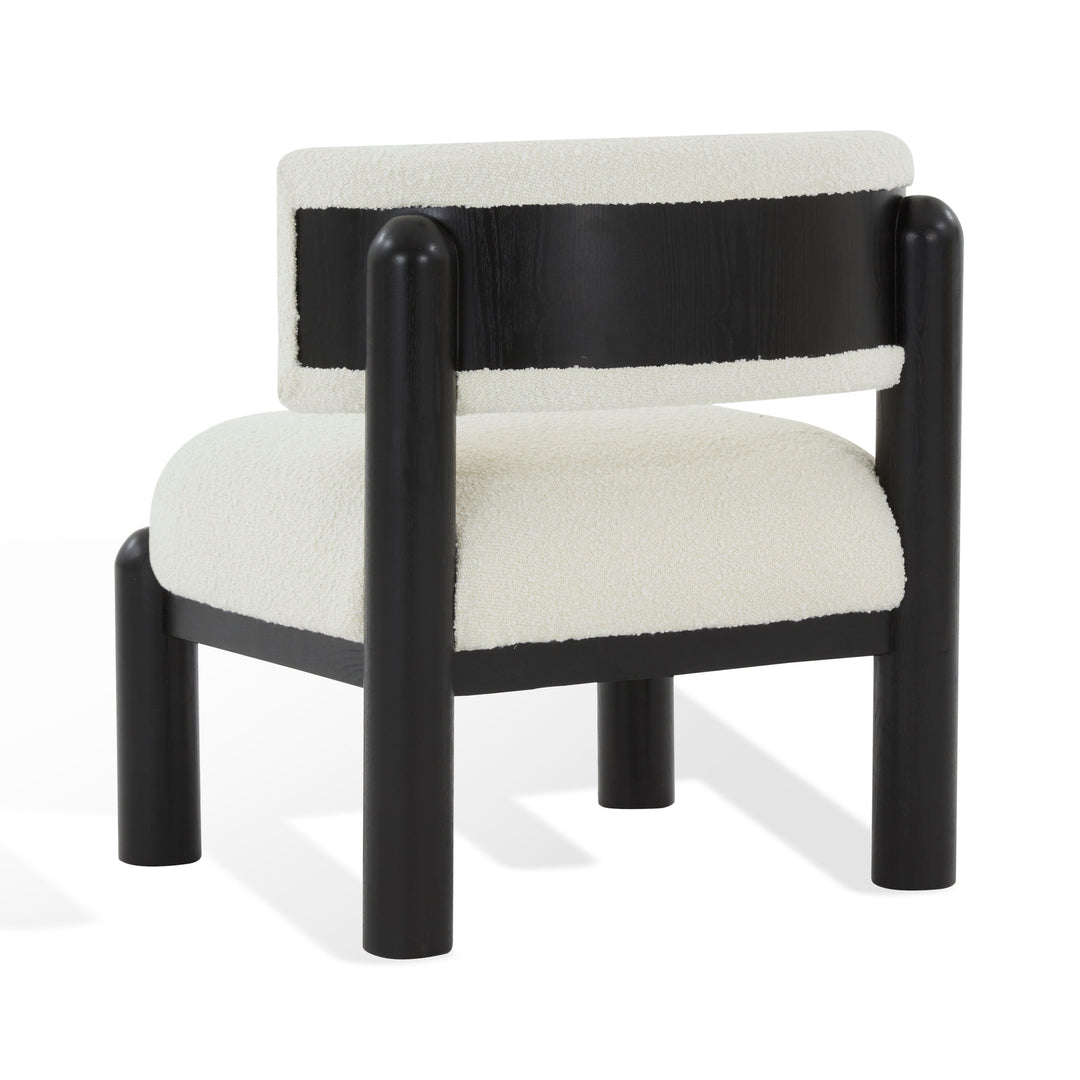 IVORY / BLACK / 25.8" X 25.8" X 28" / BOUCLE