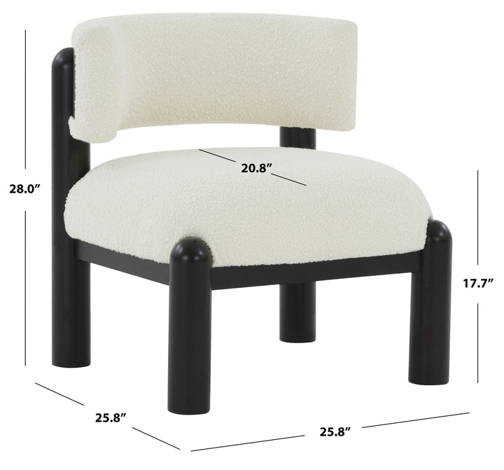 IVORY / BLACK / 25.8" X 25.8" X 28" / BOUCLE