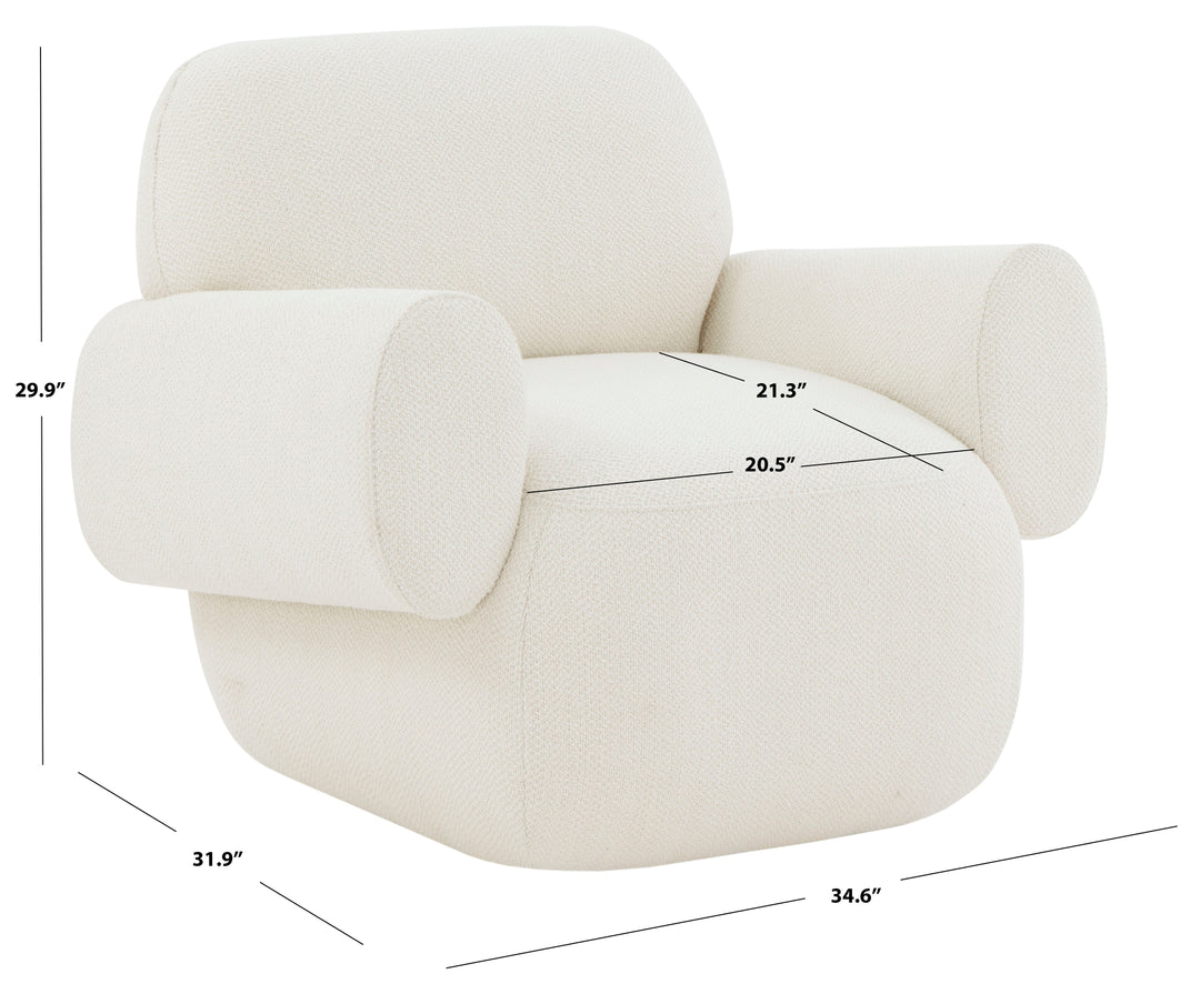 IVORY / 34.6" X 31.9" X 29.9" / POLYESTER BLEND (80% POLYESTER / 10% ACRYLIC / 10% WOOL)