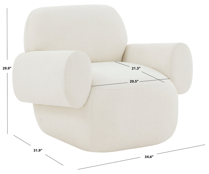 IVORY / 34.6" X 31.9" X 29.9" / POLYESTER BLEND (80% POLYESTER / 10% ACRYLIC / 10% WOOL)