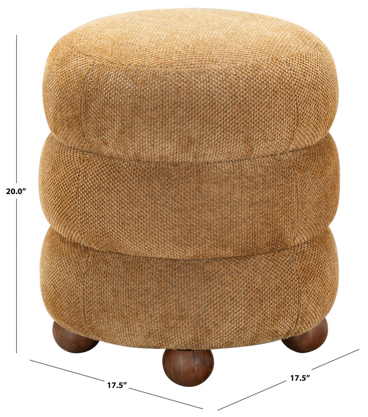 Cecelia Round Channel Tufted Ottoman