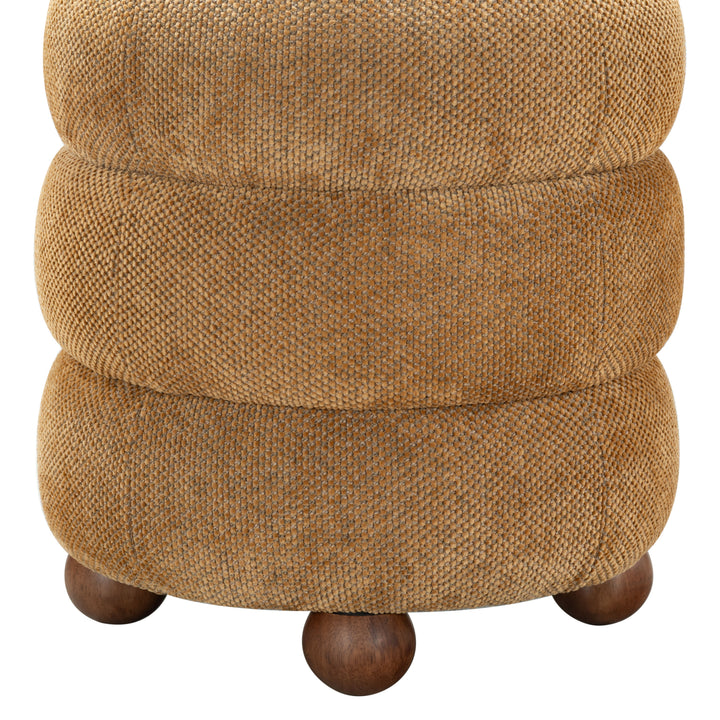 Cecelia Round Channel Tufted Ottoman