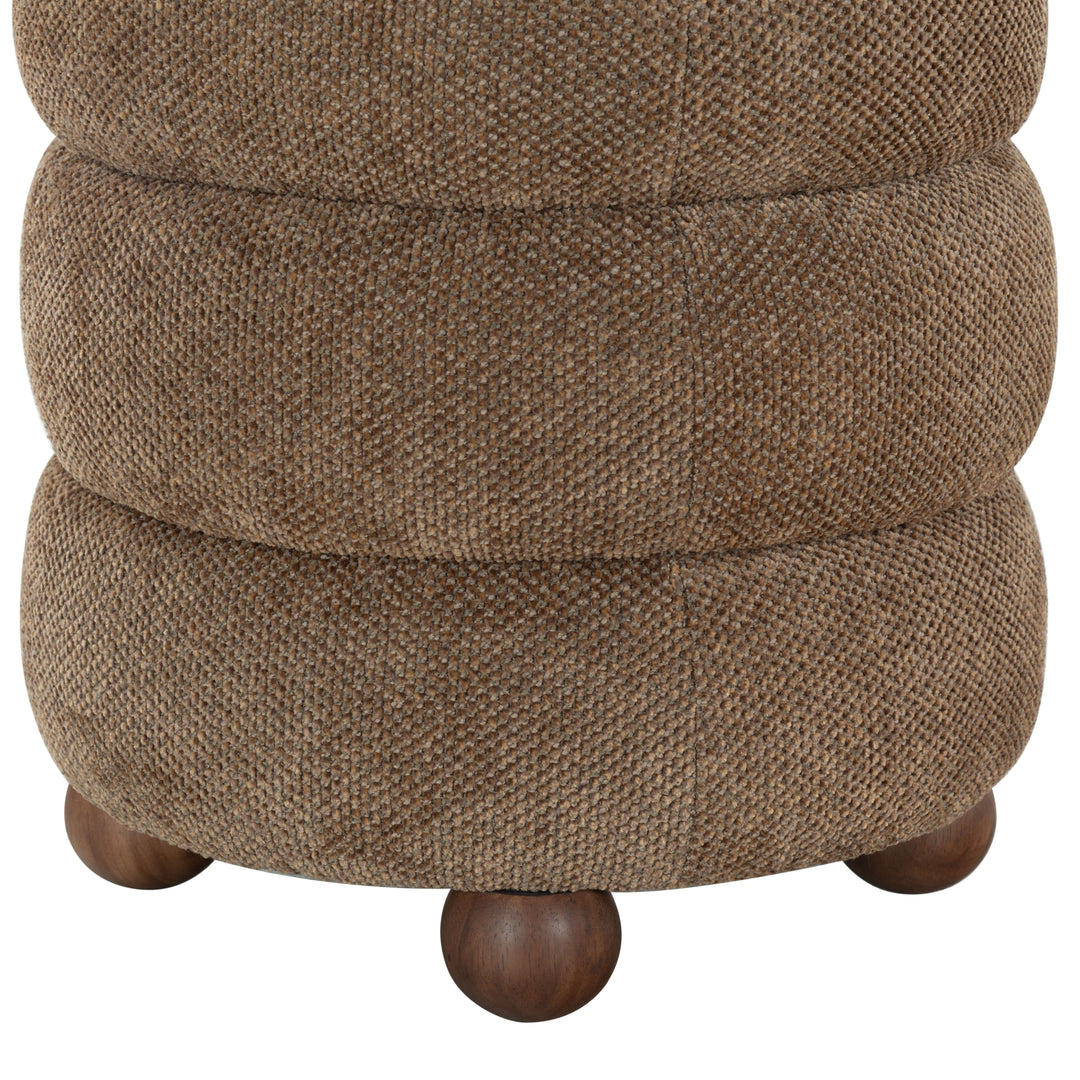 Cecelia Round Channel Tufted Ottoman