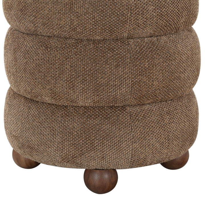 Cecelia Round Channel Tufted Ottoman