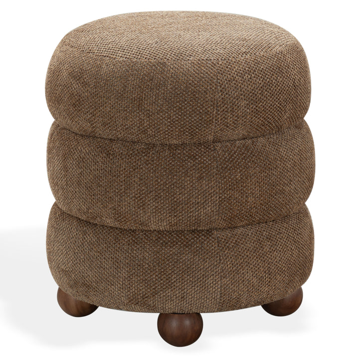 Cecelia Round Channel Tufted Ottoman