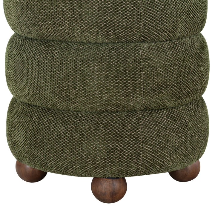 Cecelia Round Channel Tufted Ottoman