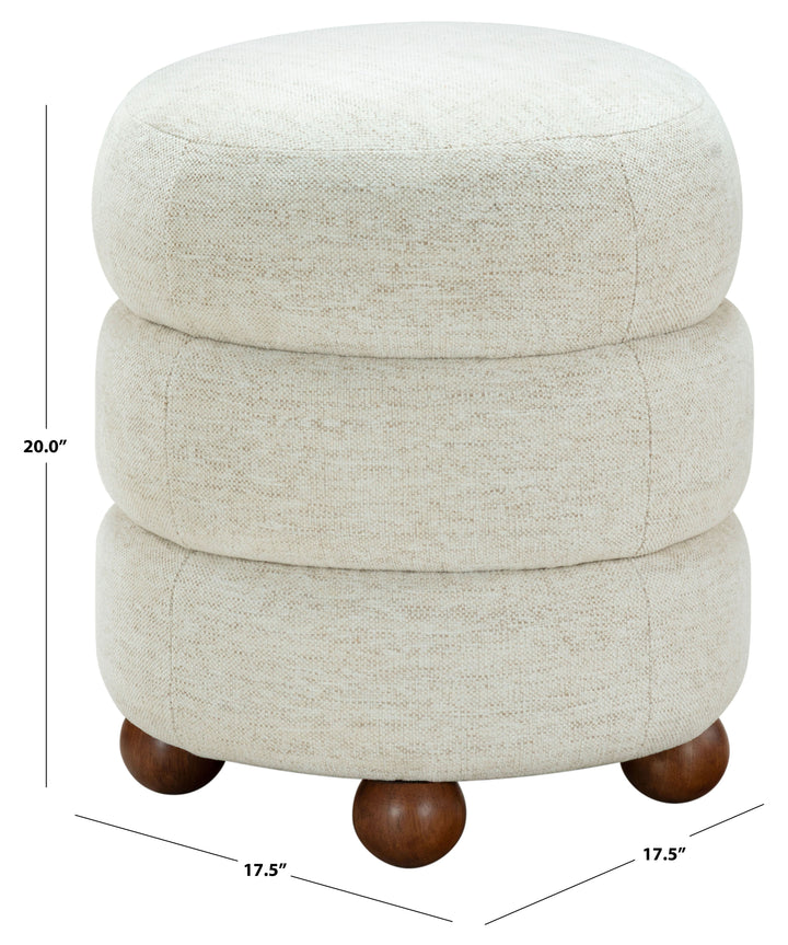 Cecelia Round Channel Tufted Ottoman