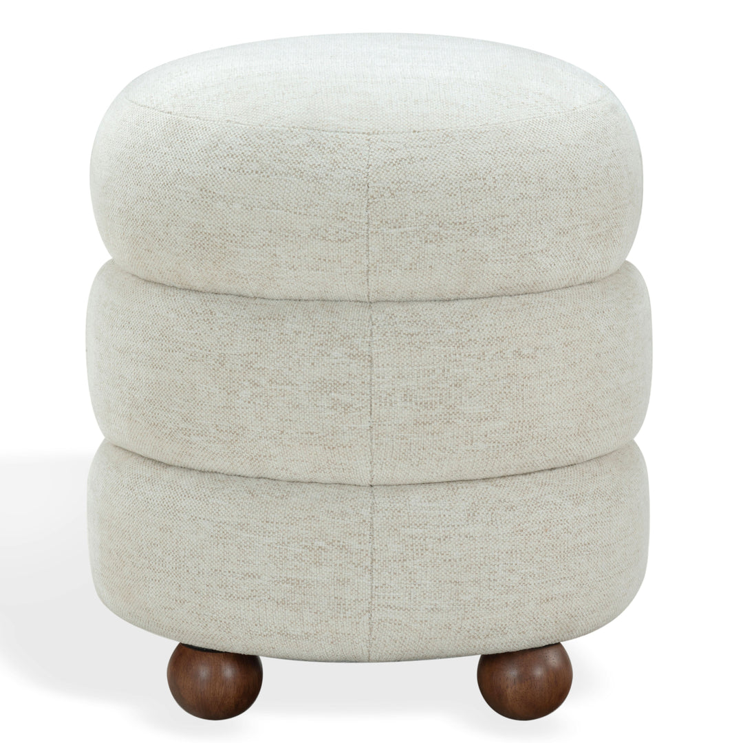 Cecelia Round Channel Tufted Ottoman