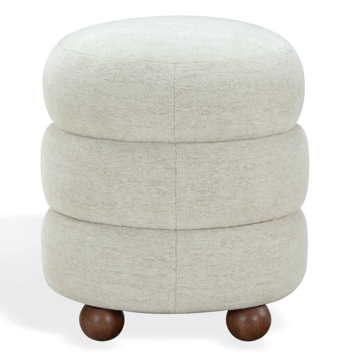 Cecelia Round Channel Tufted Ottoman