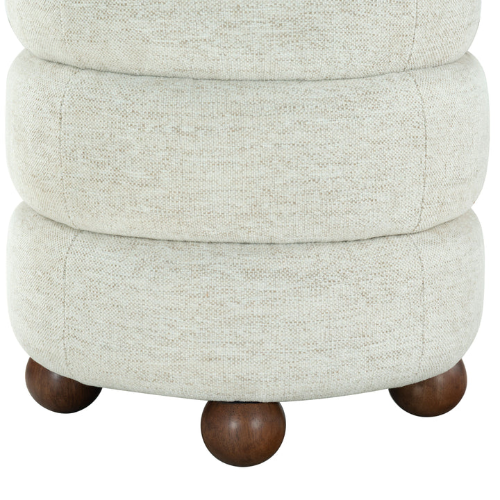 Cecelia Round Channel Tufted Ottoman
