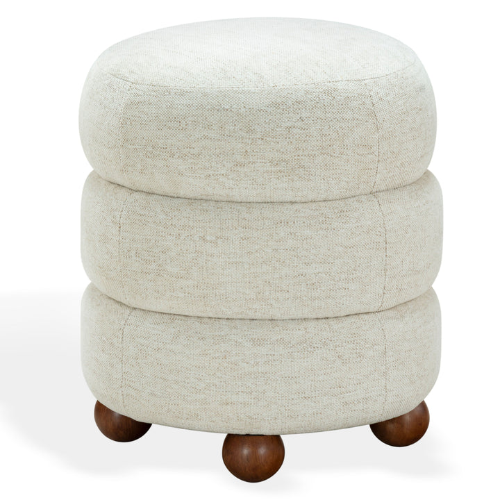Cecelia Round Channel Tufted Ottoman