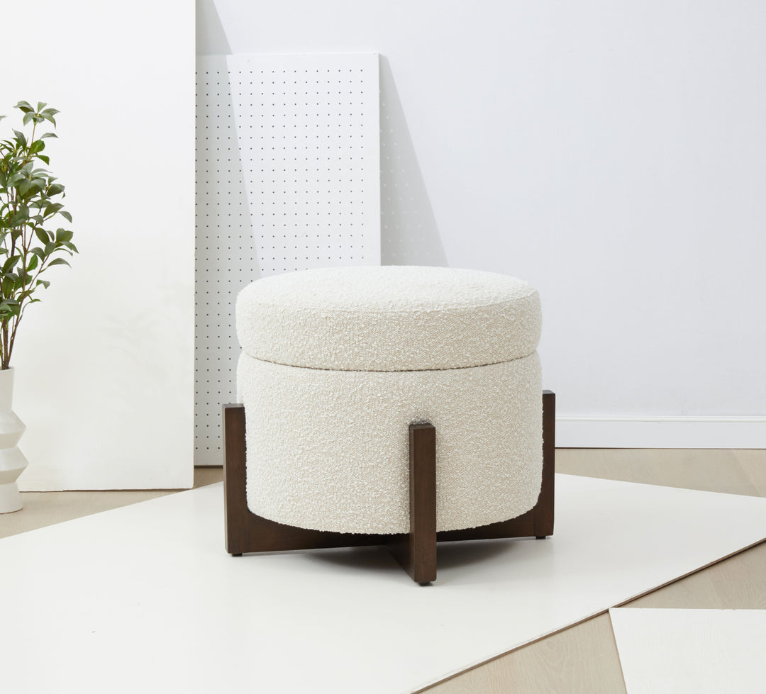 American Home Furniture | Safavieh Couture - Danylyn Boucle Storage Ottoman