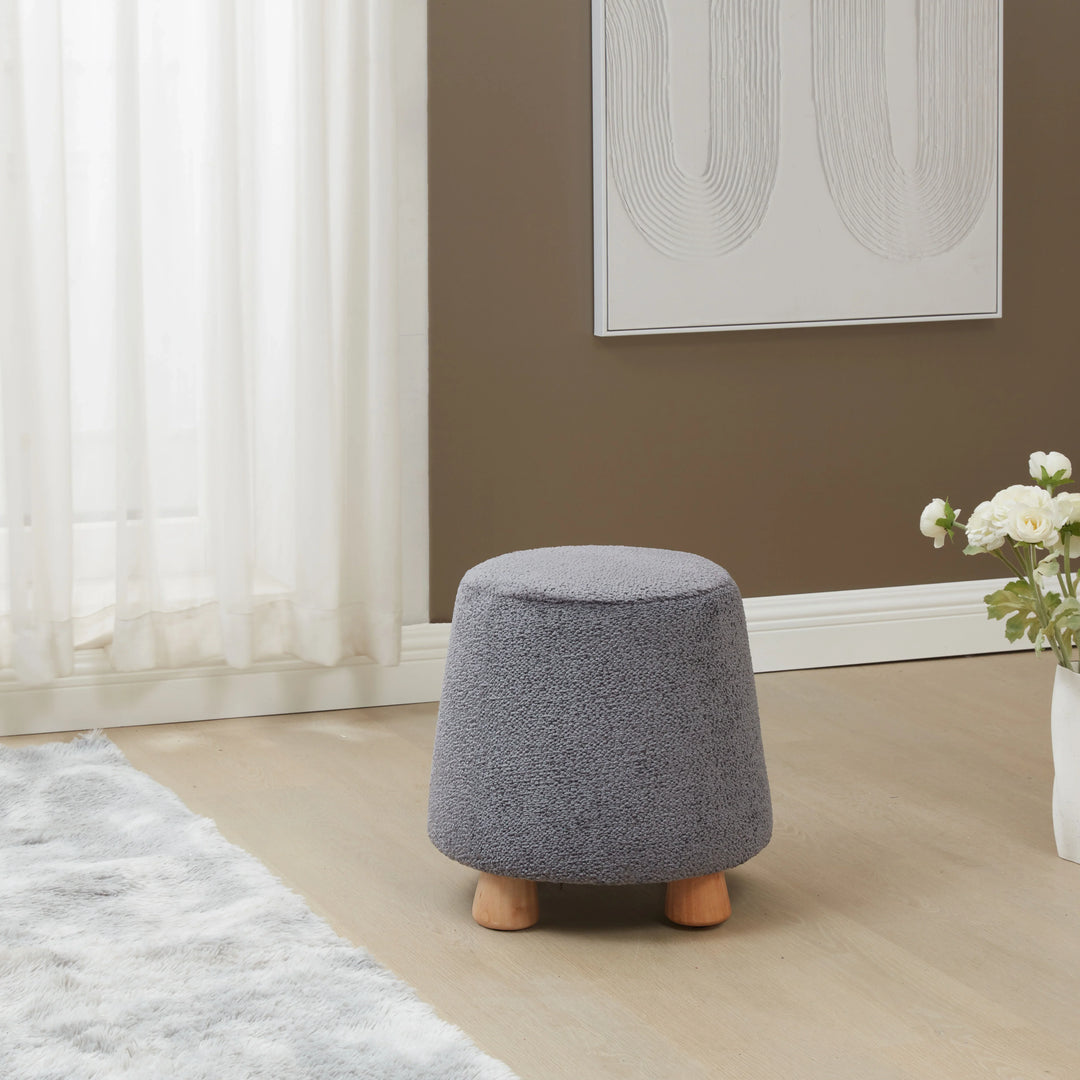 Denison Round Chenille Ottoman - AmericanHomeFurniture