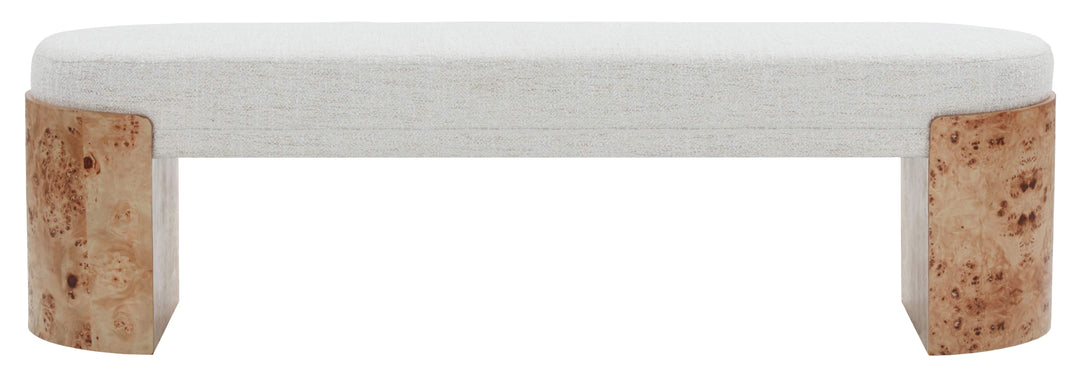 American Home Furniture Safavieh Couture Nessabella Burl Leg Bench