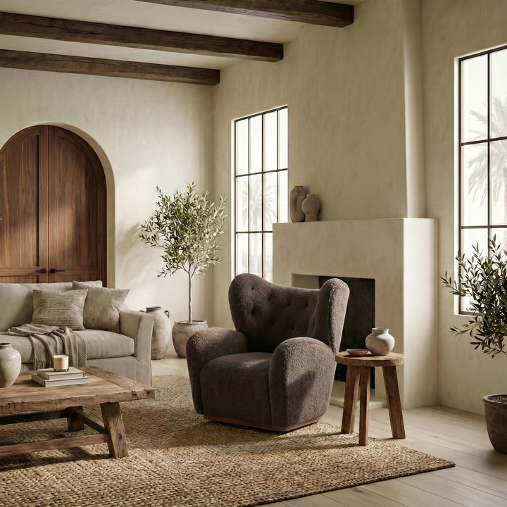 Galloway Wingback Teddy Swivel Chair