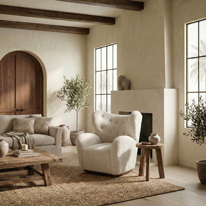 Galloway Wingback Teddy Swivel Chair