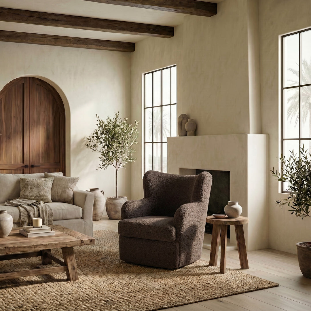 Rainier Wingback Teddy Swivel Chair