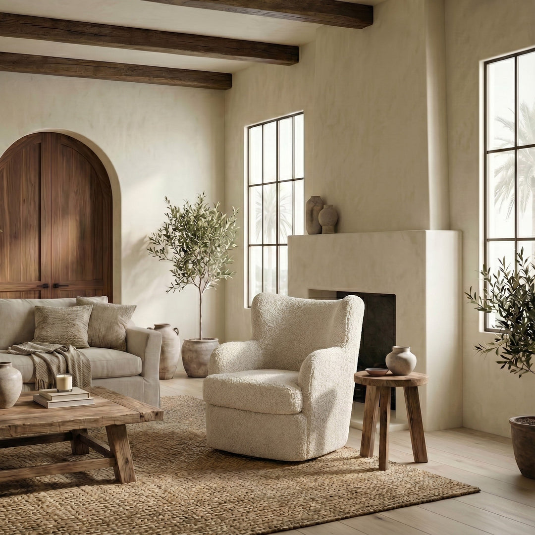 Rainier Wingback Teddy Swivel Chair
