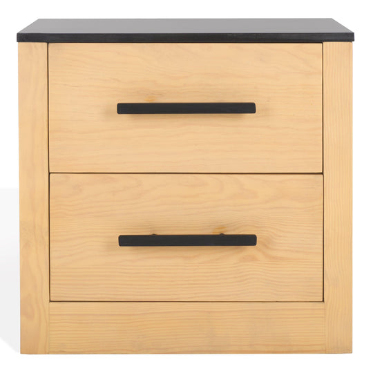Safavieh Couture Abbianna Black Marble Top Nightstand NIGHTSTANDS