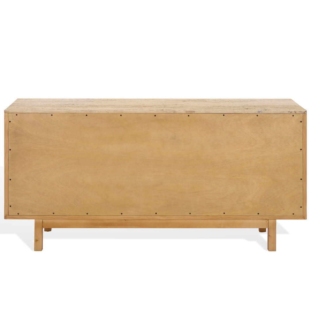 American Home Furniture Safavieh Couture Debrianna Travertine Top Sideboard
